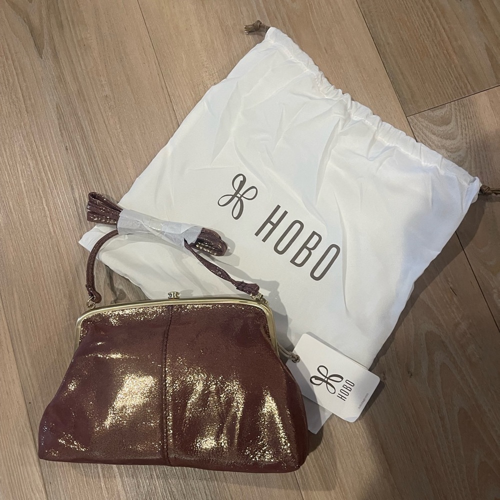 HOBO purple metallic crossbody purse